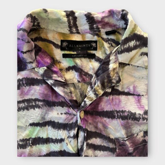 All Saints Kanha Short Sleeve Shirt in Cloud White women's medium - Picture 6 of 9